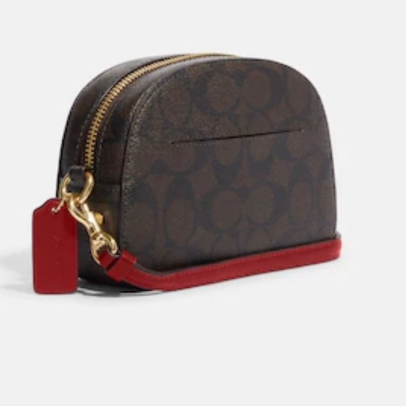 Coach Mini Serena Crossbody In Signature Canvas Bag Red - Picture 7 of 15